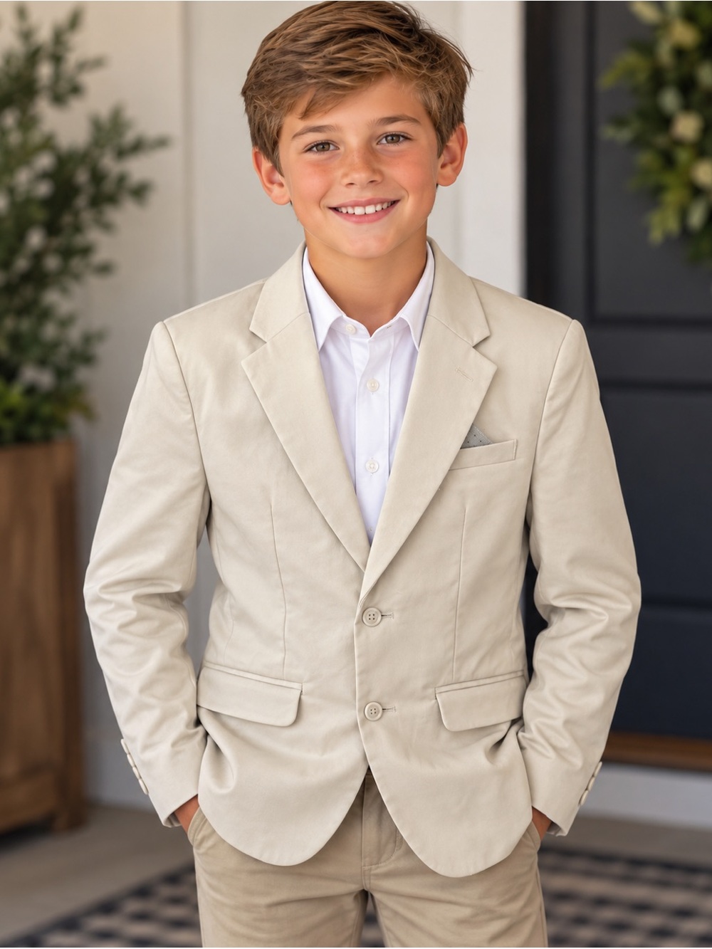 Cat & Jack Boys' Classic Cream Blazer - Smart Dress Jacket
